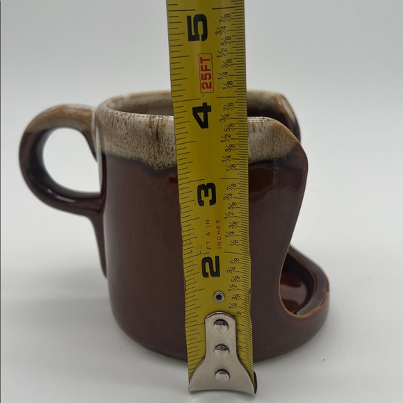 Hermitage Pottery Brown Drip Glaze Lamp Styled Finger Candle Holder 221157 - Picture 12 of 13